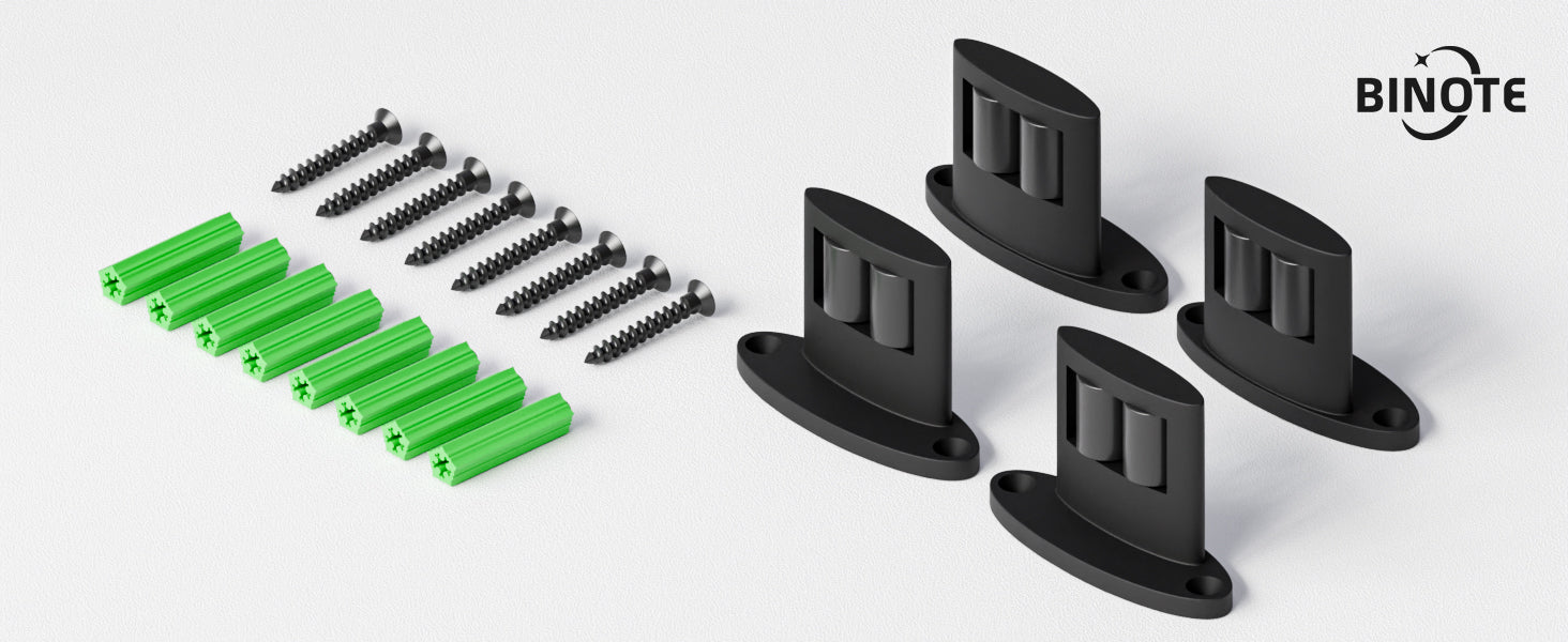 2Pack Sliding Barn Door Bottom Floor Guide, Double-Sided Roller Design, Aluminum Alloy with Smooth Roller, Sliding Door Guides Floor Mount, Black