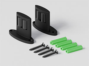 2Pack Sliding Barn Door Bottom Floor Guide, Double-Sided Roller Design, Aluminum Alloy with Smooth Roller, Sliding Door Guides Floor Mount, Black