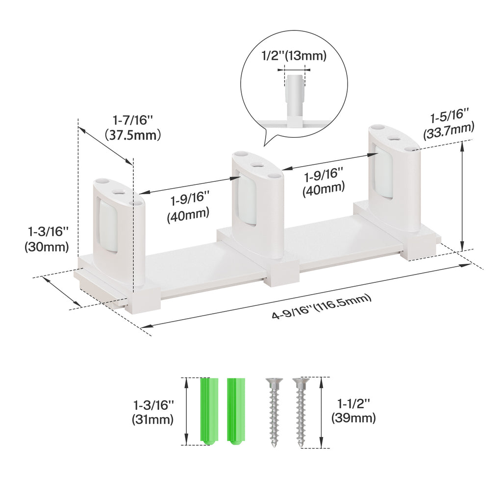 Sliding Closet Door Floor Guide, Sliding Door Guides Floor Mount for Double Bypass Door, Update Adjustable 3-Roller Design