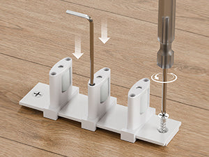 Sliding Closet Door Floor Guide, Sliding Door Guides Floor Mount for Double Bypass Door, Update Adjustable 3-Roller Design