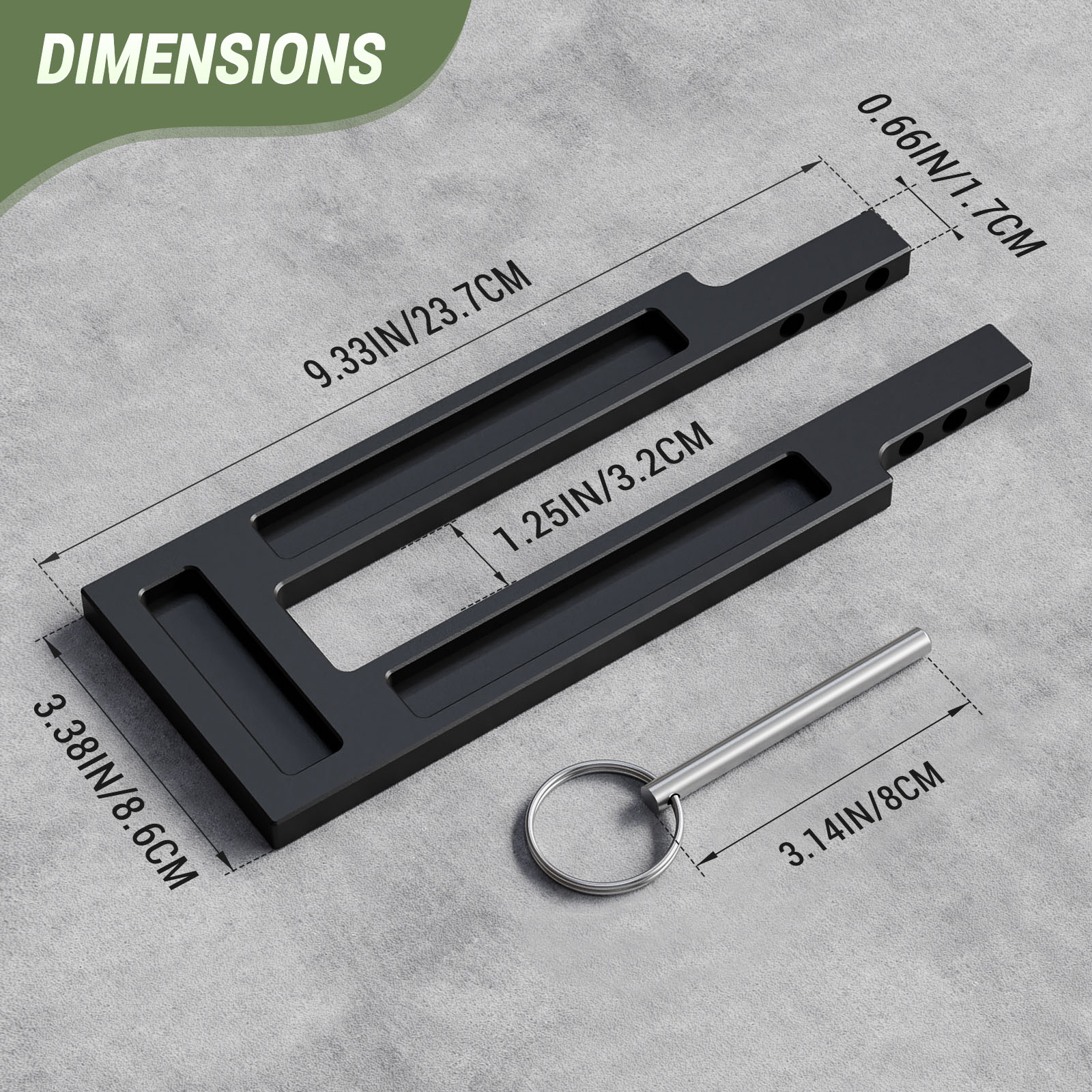 French Door Lock for Double Doors, Adjustable Double Door Lock for Home Security Prevent Kick Ins, 3 Pin Slots for Various Knob Width
