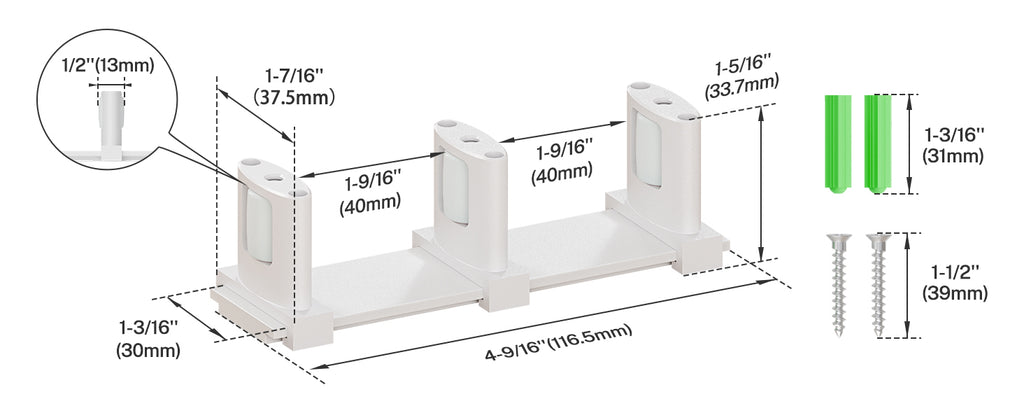 Sliding Closet Door Floor Guide, Sliding Door Guides Floor Mount for Double Bypass Door, Update Adjustable 3-Roller Design