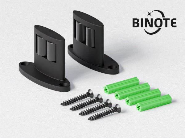 2Pack Sliding Barn Door Bottom Floor Guide, Double-Sided Roller Design, Aluminum Alloy with Smooth Roller, Sliding Door Guides Floor Mount, Black