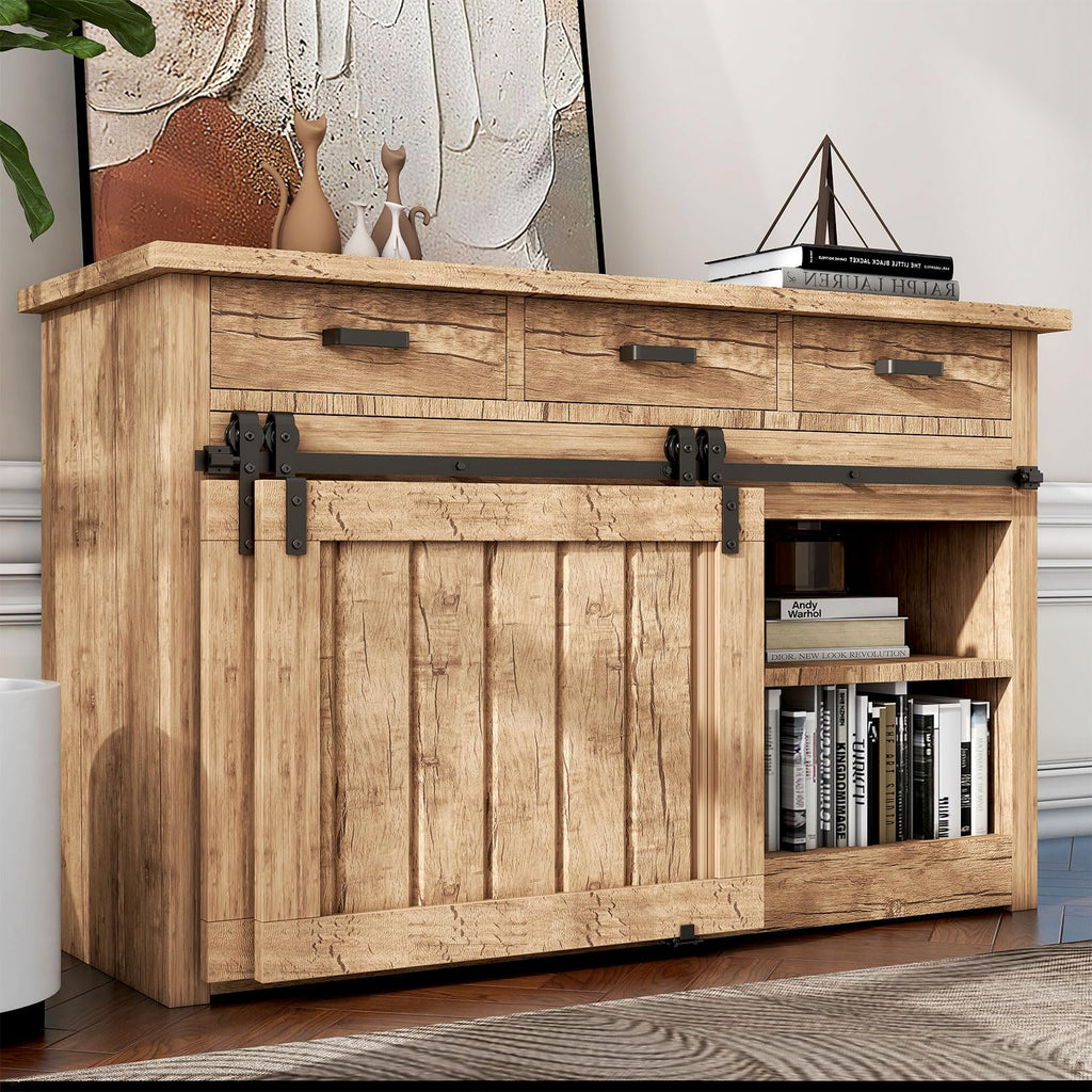 8FT Bypass Mini Barn Door Hardware Kit, Double Super Mini Sliding Barn Door Roller Set, Apply for Storage Window TV Stand Closet(No Cabinet)