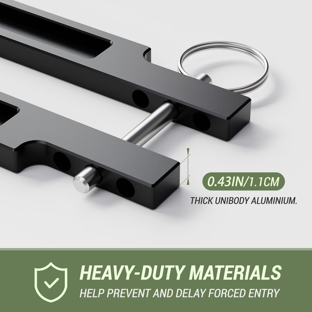 French Door Lock for Double Doors, Adjustable Double Door Lock for Home Security Prevent Kick Ins, 3 Pin Slots for Various Knob Width