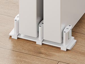 Sliding Closet Door Floor Guide, Sliding Door Guides Floor Mount for Double Bypass Door, Update Adjustable 3-Roller Design
